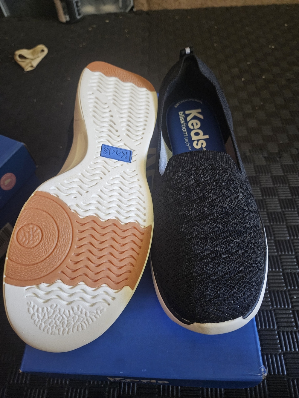 Keds Slip-On Knit Sneakers in Black - Picture 2 of 4